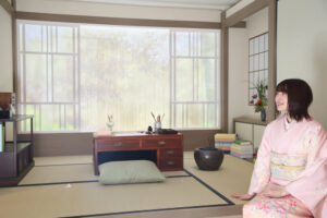 斎森美世役の上田麗奈 桜模様の着物でアニメ『わたしの幸せな結婚』展来場10