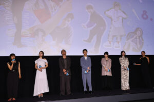 原田琥之佑 高良健吾と背の高さジェスチャーで楽しげ！『海辺へ行く道』完成披露イベ2