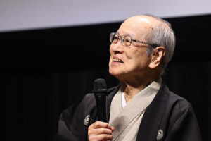 野村万作、野村萬斎、野村裕基の親子三代大熊記念講堂に！映画『六つの顔』完成披露試写13