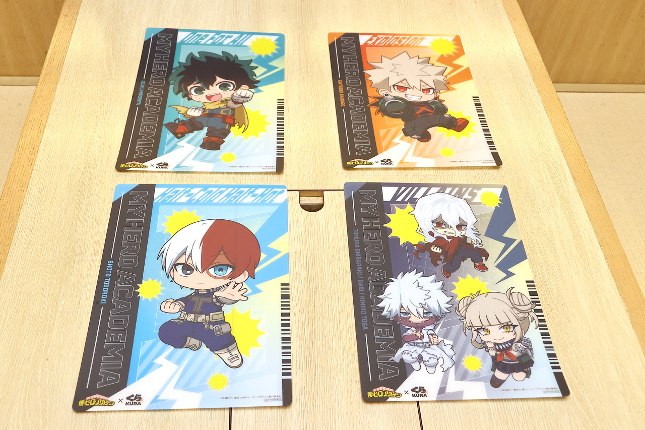 “ヒロアカ”僕のヒーローアカデミアオリジナルグッズくら寿司で!マルチシート4種類3