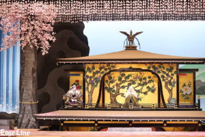 「祇園祭礼信仰記 金閣寺」中村壱太郎 舞台いっぱいの桜の花びら舞うなかで 『壽 初春歌舞伎特別公演』初日昼の部7