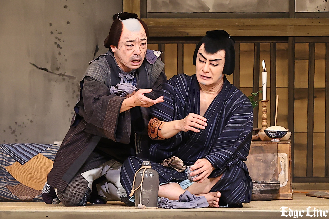 粗暴な“熊五郎”片岡愛之助とおどおどした“久六”市川中車のコミカル掛け合い「らくだ」笑いで満ちる6