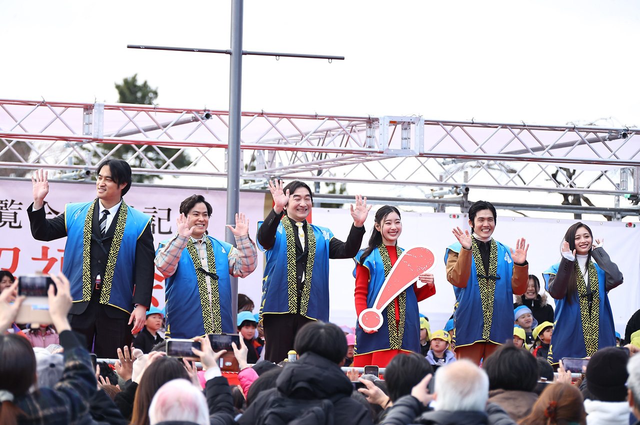 福豆まき「長浜招福祭」開催!『豊臣兄弟!』池田鉄洋、佳久創、井上和ら豆まき3