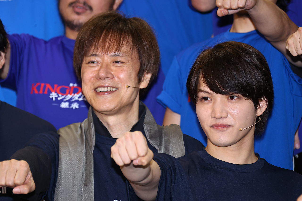 王騎役・山口祐一郎 高野洸へリテイクや三浦宏規のけぞりに笑顔!舞台『キングダムⅡ-継承-』会見9