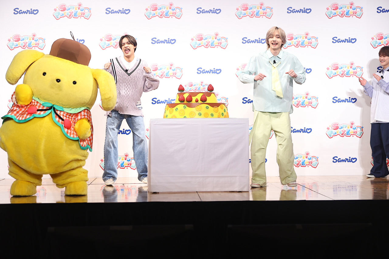 道枝駿佑&高橋恭平 ポムポムプリンによる達磨さんが転んだでノリノリダンス!『サンリオ パーティランド』イベ1